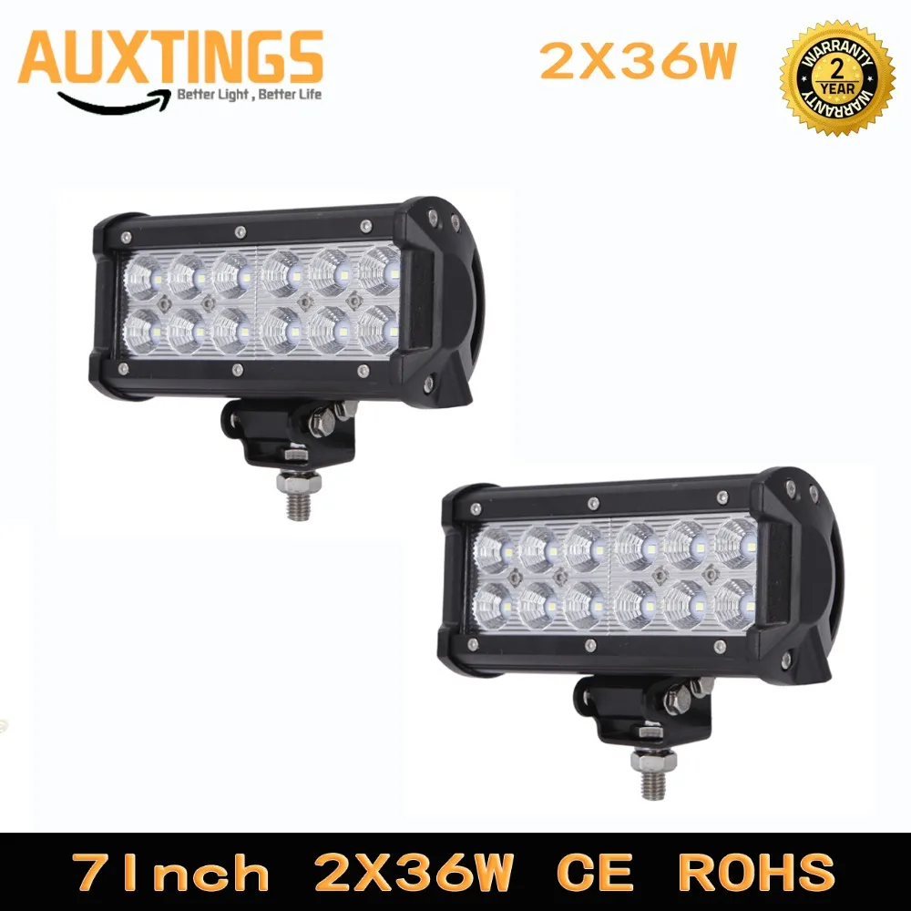 

2PCS 7 INCH 36W LED LIGHT BAR SPOT FLOOD BEAM OFF ROAD SUV 4X4 WORK LIGHT LAMP FOR CAR TRACTOR BOAT MILITARY EQUIPMENT 12V 24V