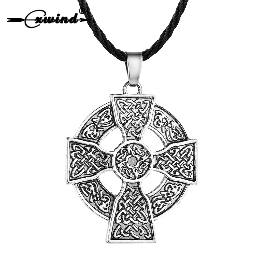 

Cxwind Vintage Armenian Cross Knot Necklace Talisman Solar Celtics Armenian Druid Amulet Pendants Necklaces Jewelry dropshipping