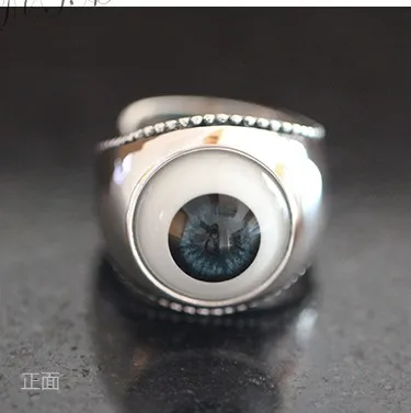 

100%925silver Good took the eyes sterling silver ring hipsters in Europe and America man ring punk