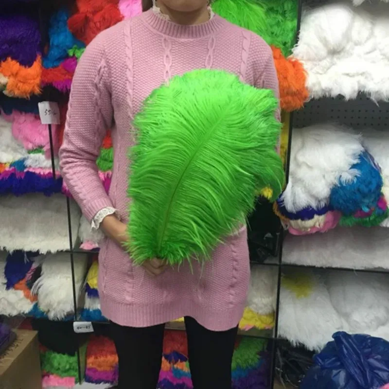 

2016 50 pcs green ostrich feathers.High quality ostrich plumage 45-50cm 18-20 inches headwear performance plume decoration