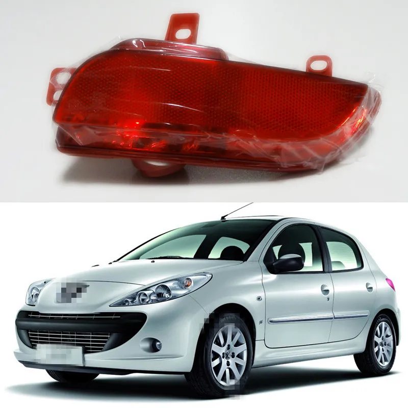 1Piece New Red Lens Tail Bumper Lamp Rear Fog Light RH For Peugeot 207