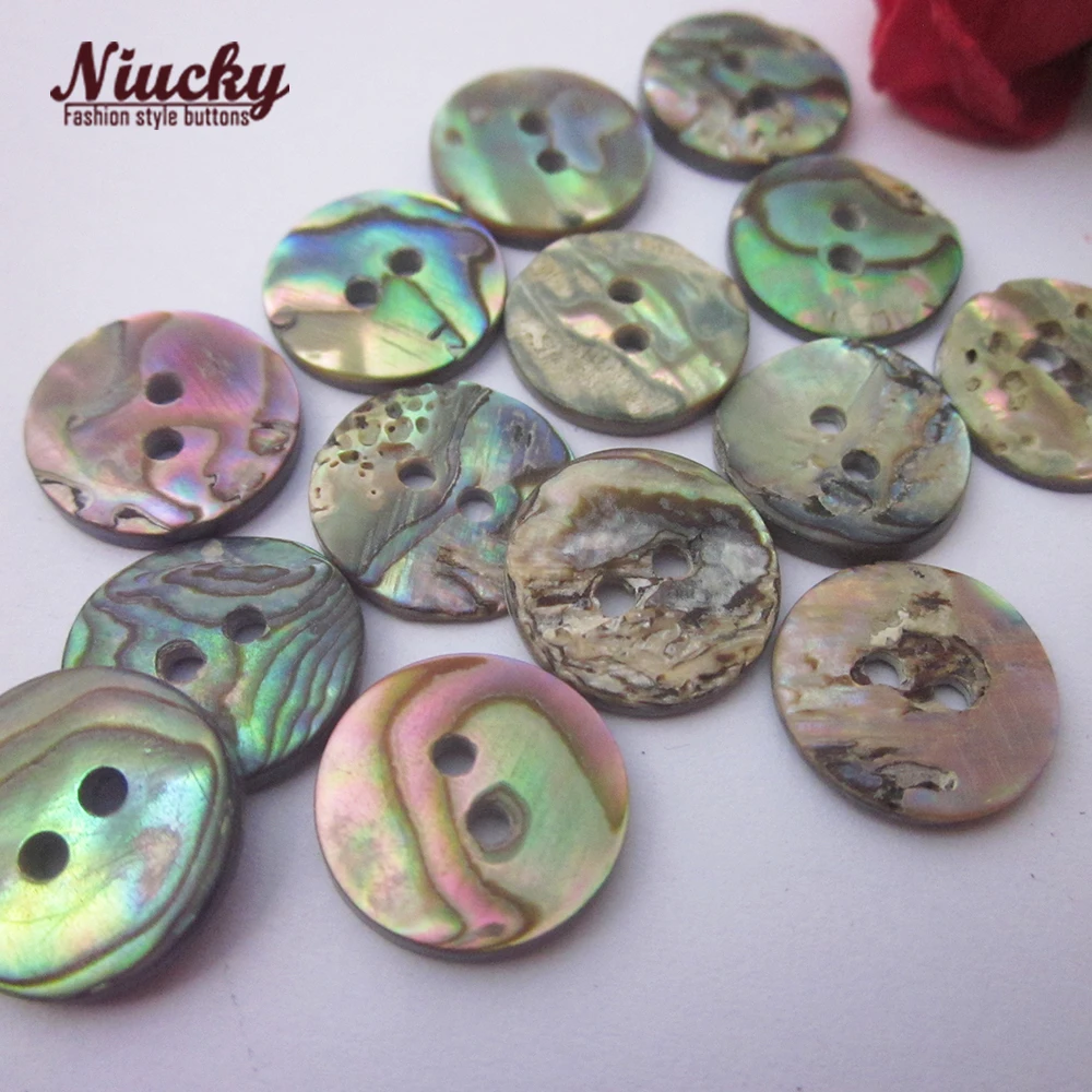 Niucky 15 millimetri/12.5 millimetri 2 fori scuro Naturale abalone shell pulsante per cucire Di Alta qualità naturale shell cucire forniture