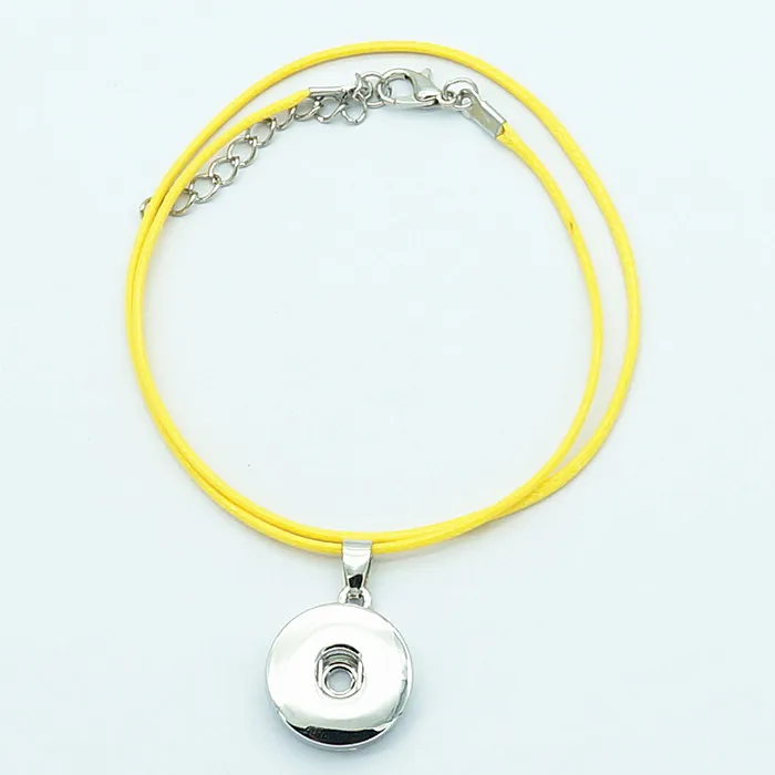 Fashion trendy Simple colorful rope snap necklace 42cm snap jewelry fit 18mm snap buttons wholesale DJ0164