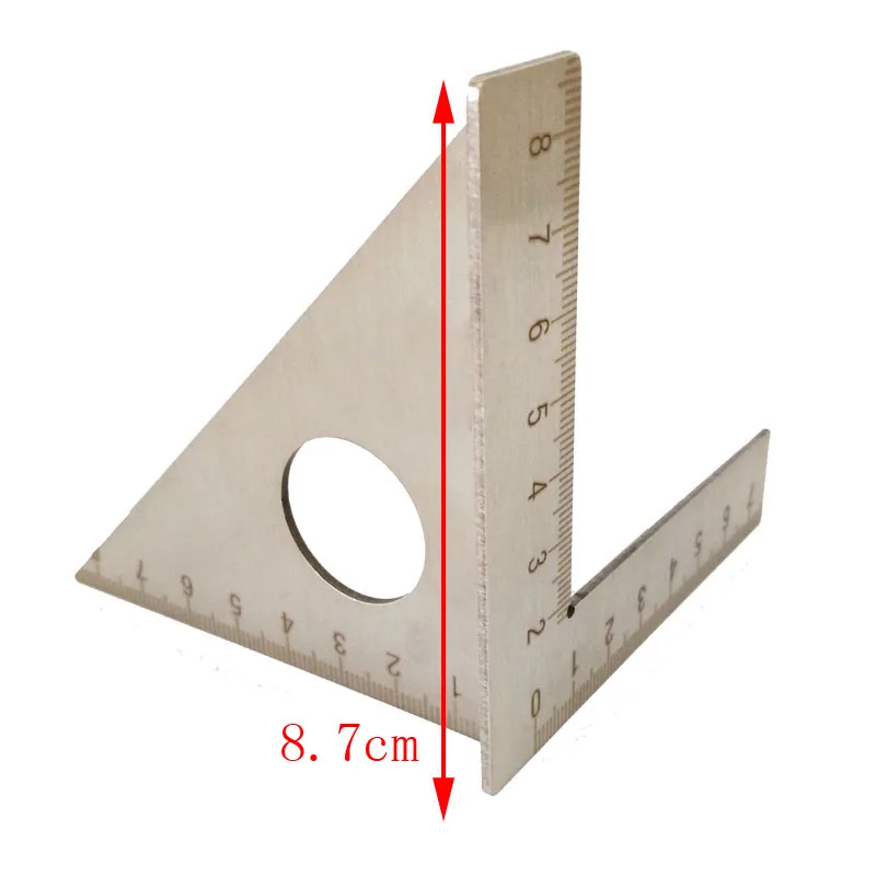 Multi-Purpose Stainless Steel Woodworking Scribe 45-Degree Angle Ruler Woodworking Ruler