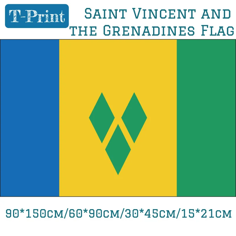 60*90cm 90*150cm Saint Vincent And The Grenadines Flag   15*21cm 3ft*5ft For Sports meeting flag