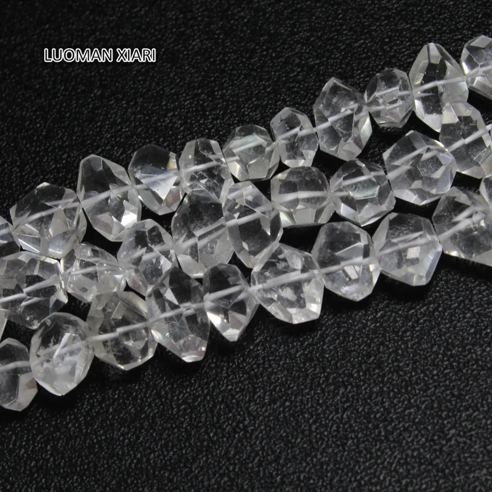 

LUOMAN XIARI Natural Facet irregular White Crystal Stone Beads For Jewelry Making DIY Necklace Material 14*20 mm Strand 15''