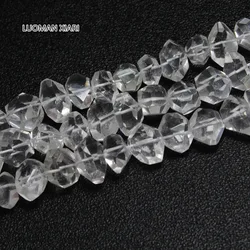 LUOMAN XIARI Natural Facet irregular White Crystal Stone Beads For Jewelry Making DIY Necklace Material 14*20 mm Strand 15''