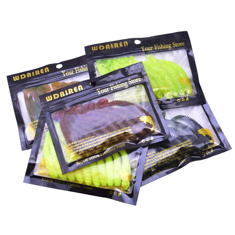10 Pcs Worm Silicone Soft Lures 7.5cm 3.2g Wobblers Swimbait Artificial Rubbe Salt with Fishy Odor for Carp Bass Fishing Bait image 5