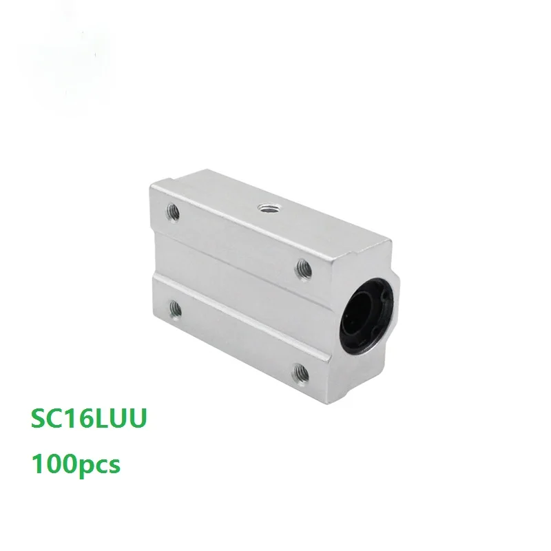 

100pcs/lot SC16LUU SCS16LUU long type linear case unit linear motion bearing blocks for 16mm linear shaft for CNC router parts