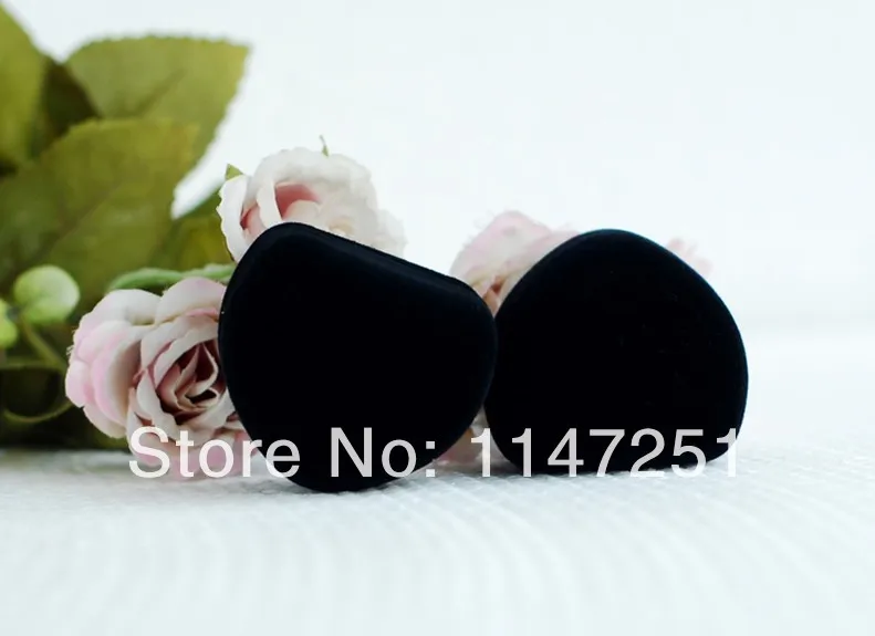 Free Shipping 48pcs/Lot 5x4.5x3.5cm Black Velvet Ring Box Heart Shape Jewelry Earrings Packaging Display Gift Box Case