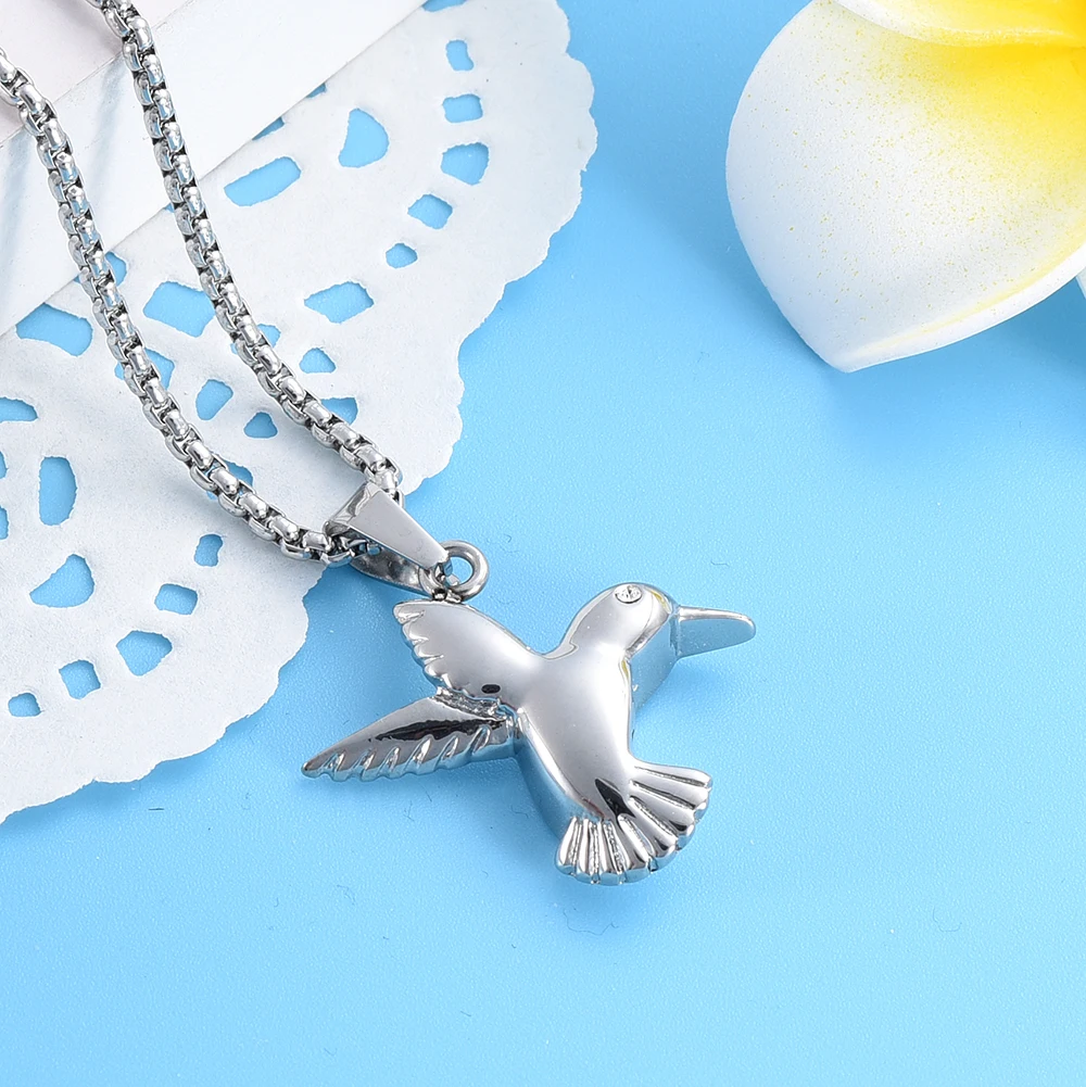 

IJD8713 Hypoallergenic Memorial Jewelry Flying Bird Cremation Necklace Ashes urn keepsake pendant Wholesale