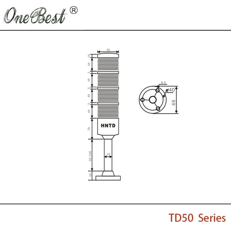 HNTD LED Indicator Lamp Warning Attention Light 220V Rod Type TD50 4 Color Shiny Buzzer CNC Machine Tools Hot Sales