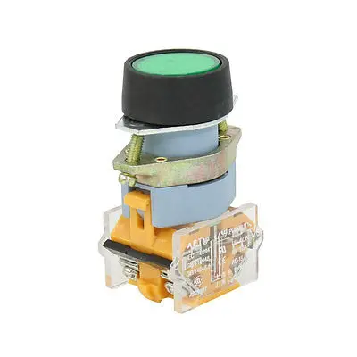 

AC 660V 10A 1NO 1NC DPST Green Flat Momentary Push Button Switch w LED Light