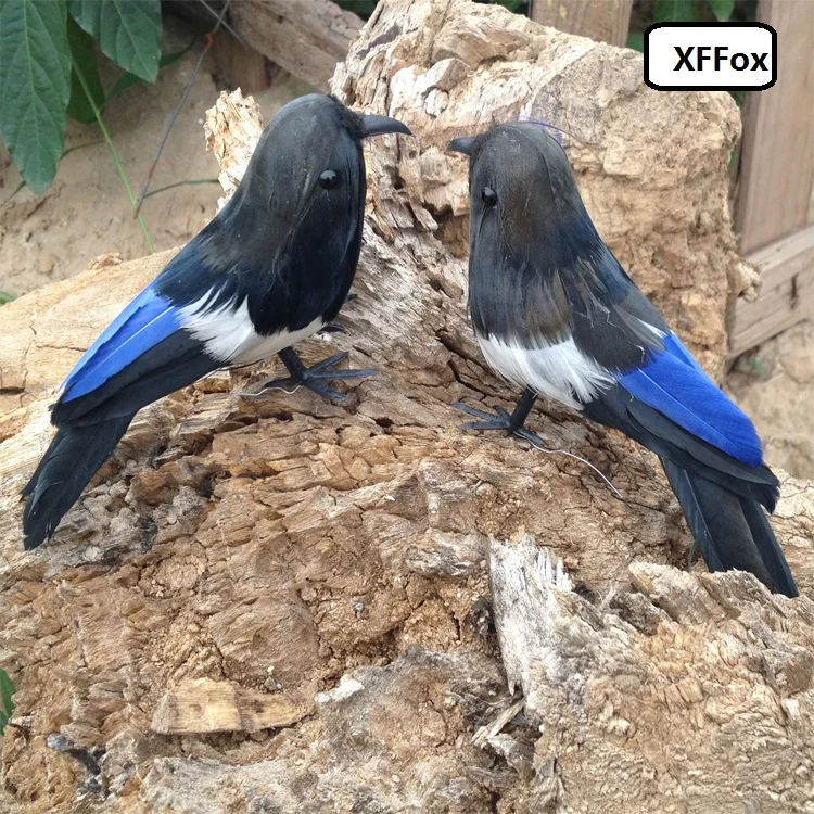 a pair of real life Magpie bird models foam&feather simulation mini bird toys gift about 12cm xf0624