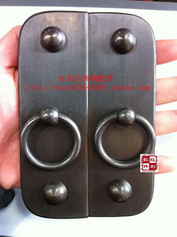 

[accessories] Antique Chinese classical dividend copper door handle of Ming and Qing Dynasty furniture lock handle