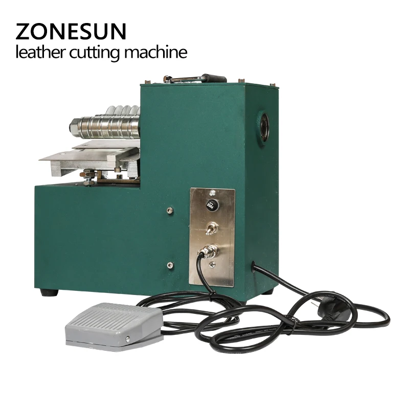 ZONESUN Leather Strip Belt Strap Cutting Machine with Edge Folding Leather Laminating Machine Handmade Leathercraft Cutting