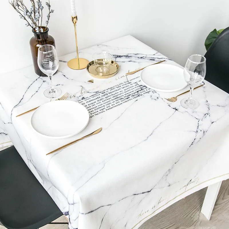 2018 new modern marble table covers for round table thicken blending tablecloths with flamingo printed table cloth home decor