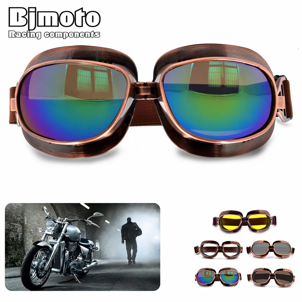 

Bjmoto Motorcycle Smoking Steampunk Goggles Glasses Universal Sport Goggle Sport Riding Sunglasses