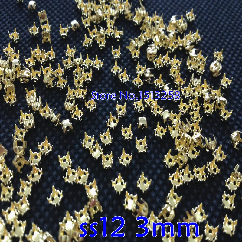 

Round Hollow Gold Metal Claw For Assembling Rivoli Fancy Stone Setting,Acrylic Round Stone ss12 3mm,10000pcs/lot