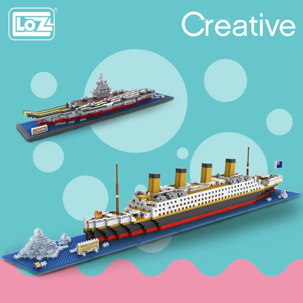 LOZ Diamond Blocks Technic Bricks Building Blocks Toy RMS Titanic Ship Steam Boat Model Toys for Children Micro 9389