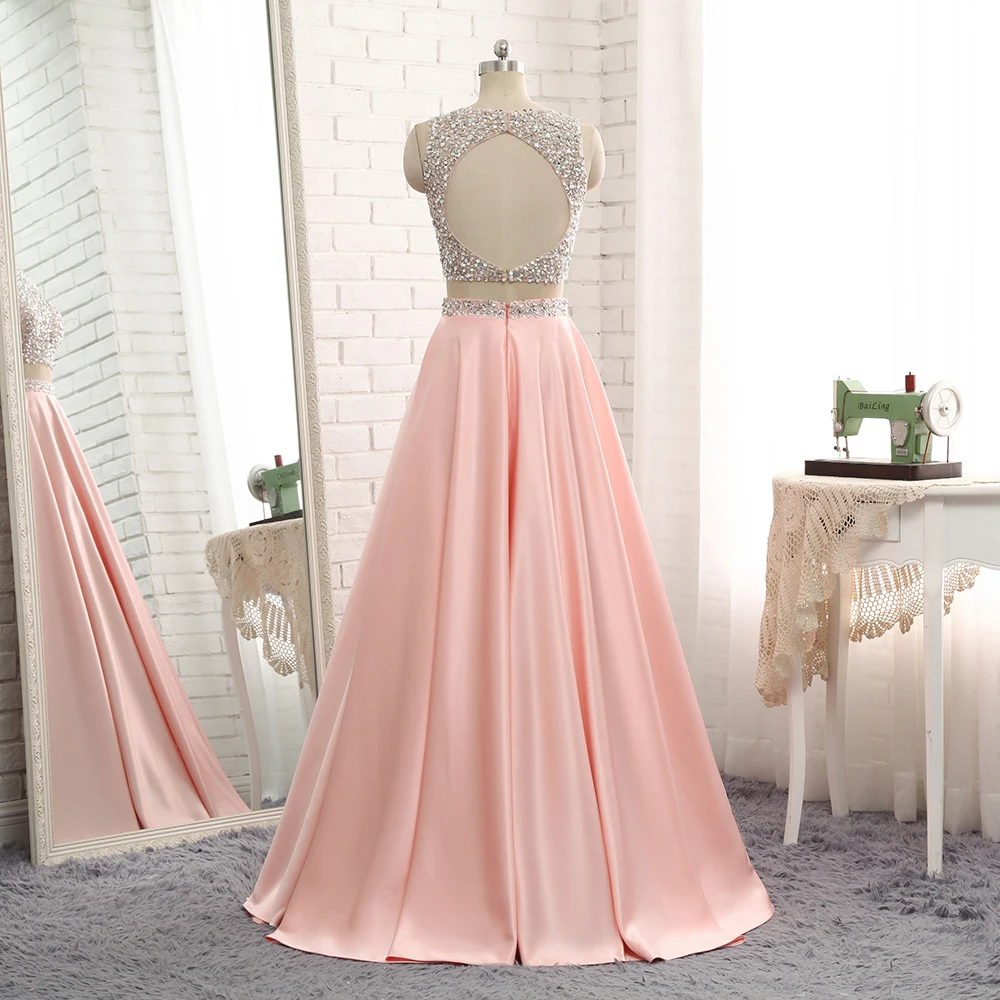 졸업 2 피스 댄스 파티 드레스, 페르시 새틴 롱 이브닝 드레스 가운, vestido de formatura