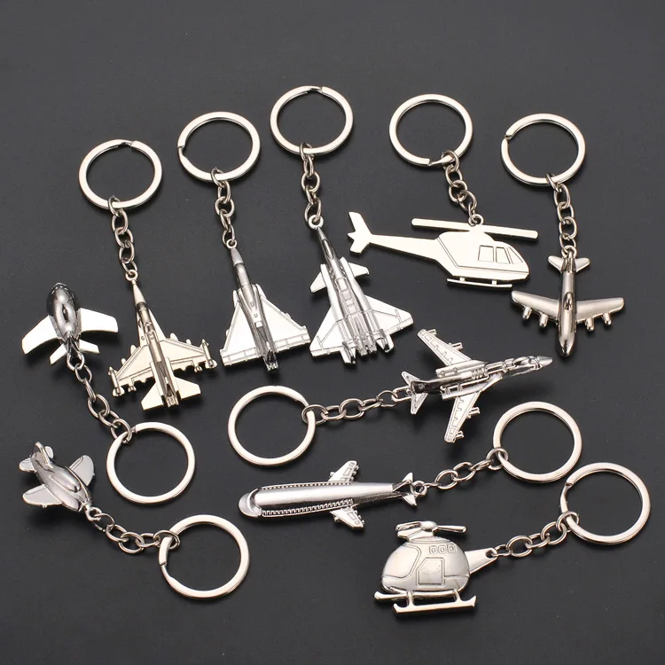 Metal Aircraft Keychain Wholesale Creative Little Airplane Model Machine Mini Aeroplane Keychains Aviation Promotional Gifts