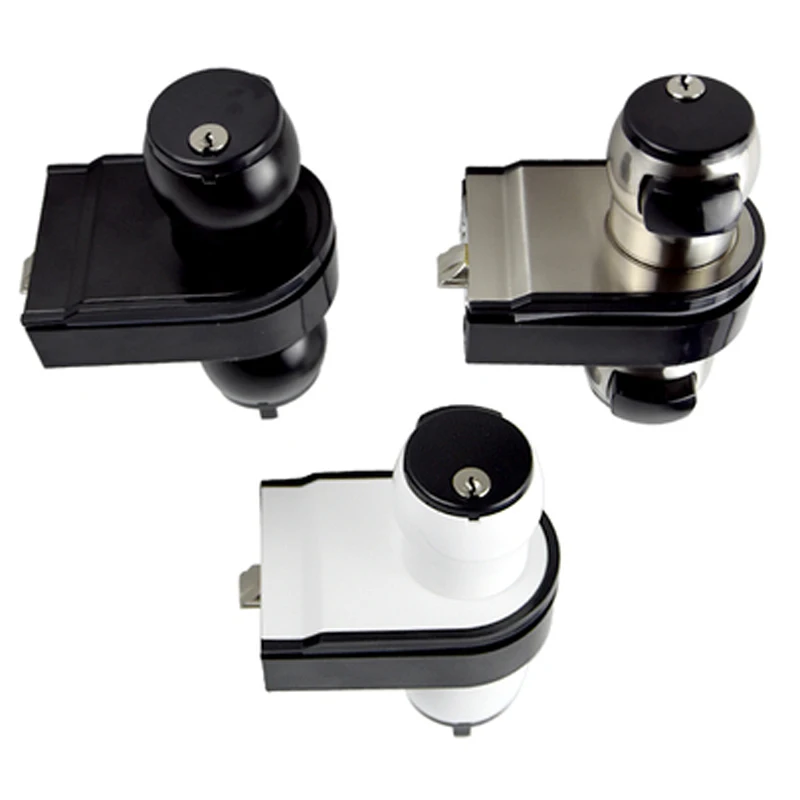 Imagem -04 - Botão de Bloqueio da Porta de Vidro do Escritório com Chave Simples e Dupla Abertura Forma Panda Preto e Branco