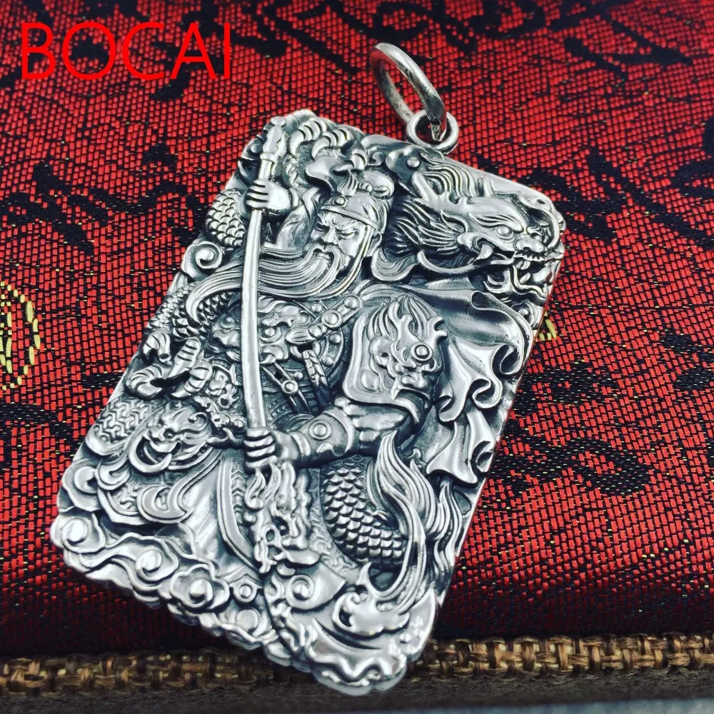 100%S999 fine silver domineering six words of Guan Gong Guan Yu Guan Erye manufacturers selling silver pendant