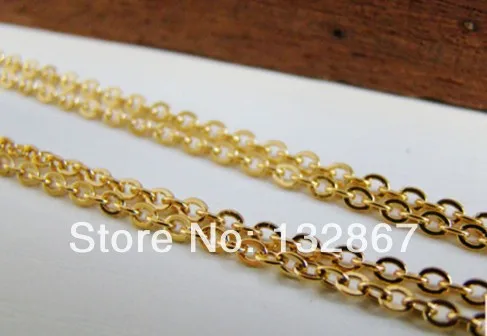 Fate Love 10 meters Gold Plated Stainless steel Oval Iink  chains Finding  in bulk . DIY necklace jewelry finding free ship!