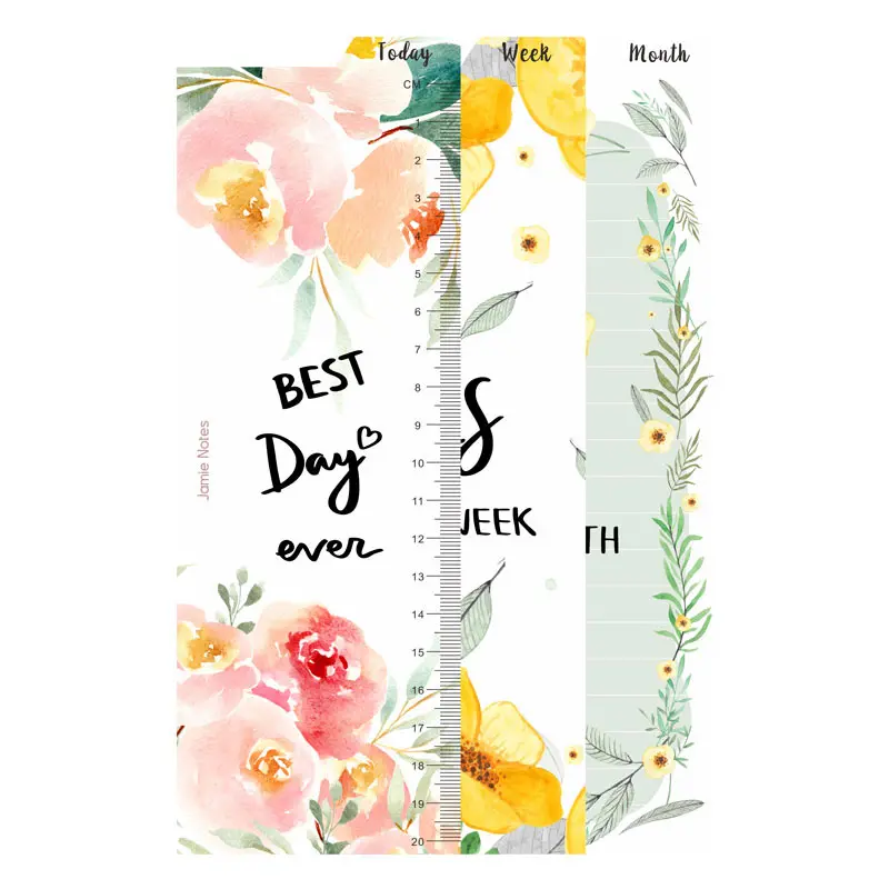 Yiwi Today Week Month Ruler A5 A6 Frosted Planner Agenda Dokibook for 6 Holes Loose Leaf Spiral Notebook Organizer Ruler