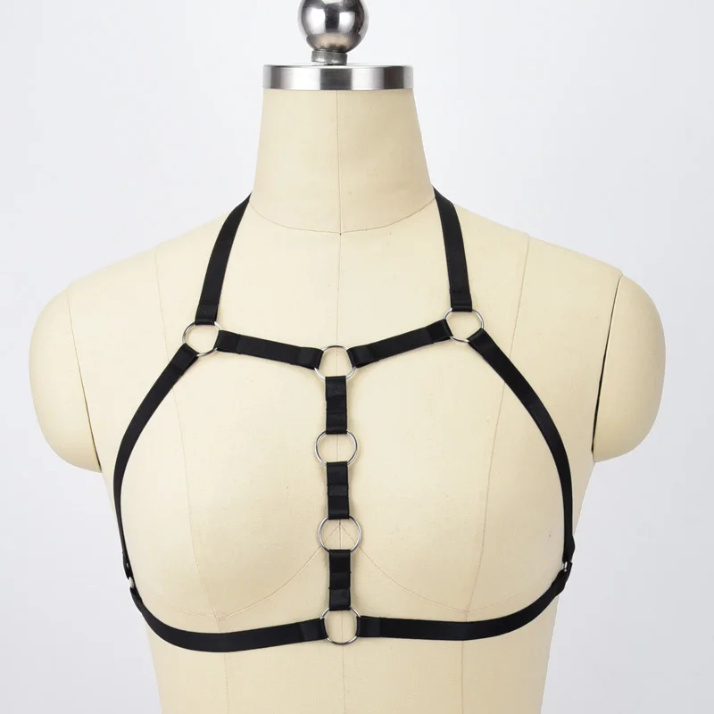 

Christmas gift Cheapest Body Harness Black Cupless Bra Women Fetish Cage Bra Crop Top Lingerie Bondage harness Crop Top Harness