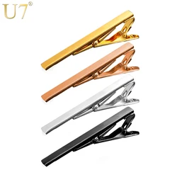U7 Men Tie Clips for Wedding Anniversary 1 Set 4PCS Simple Style Male Business Necktie Clip Clasp Jewelry Customizable TC01 QC24
