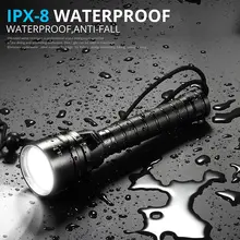 Underwater Diving Flashlight T6 L2 Waterproof 200M #4