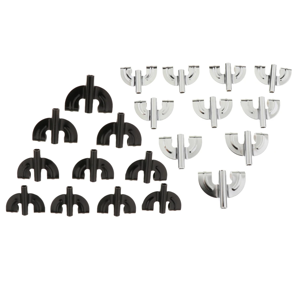 10 Pieces Drum Claw Hook Percussion Instrument Accessories  for Bass Drum Silver Black
