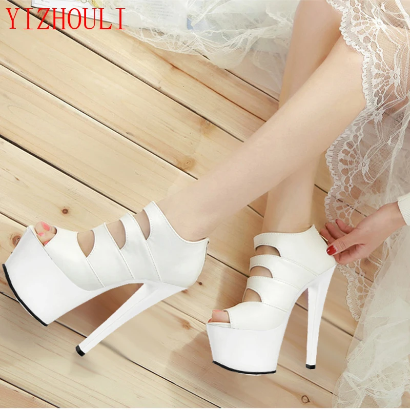 

15 cm high heels Stage fashion party dresses sandals Heels nightclub fashion queen women's shoes