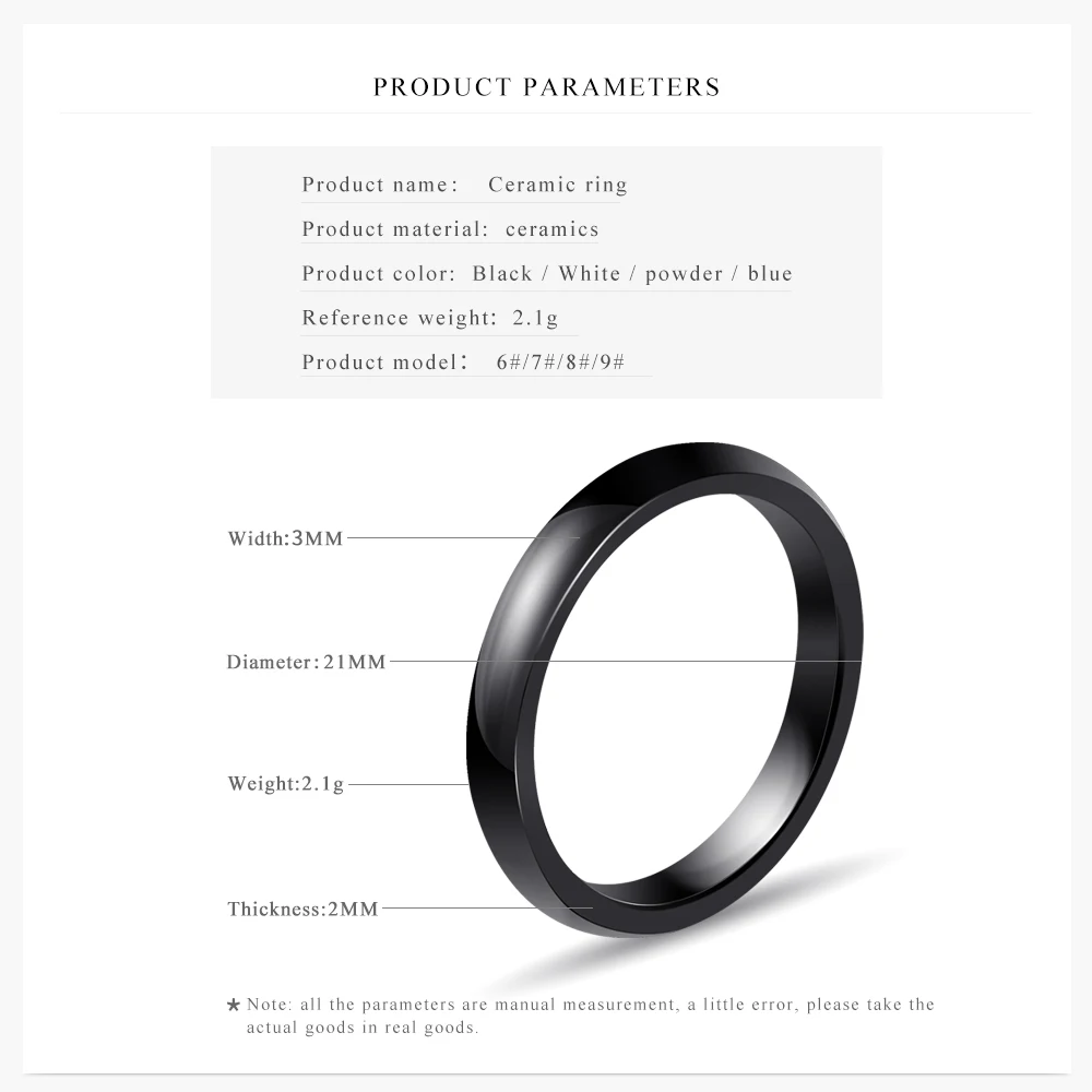 New Fashion High Quality Smooth Ceramic Ring Light White Black Blue Pink For Women Modern Wedding Ring Jewelry Wholesale