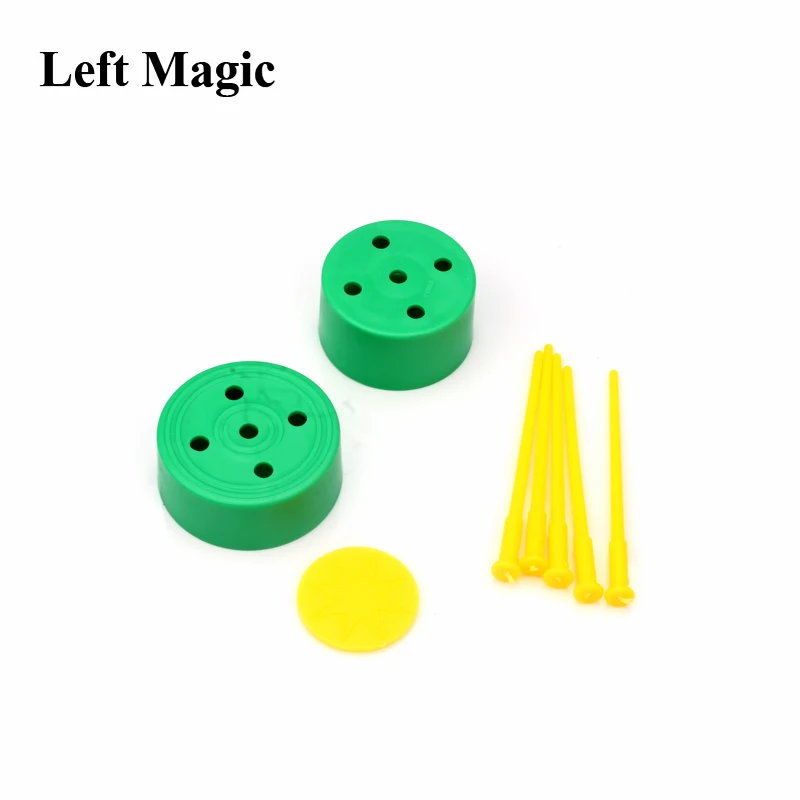 Nail Spike Through Coin Penetrate The Drum Magic Props Funny Gadgets Close Up Tricks Illusion Kids Toy Magic Tricks