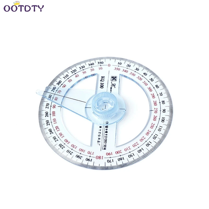 Plastic 360 Degree Protractor Ruler Angle Finder Swing Arm School Office Tool-TwTh