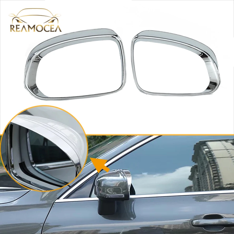 Reamocea 2Pcs ABS Side Door Rearview Rear View Mirror Rain Guard Frame Cover Trim For Volvo XC60 2018 2019-2022 Exterior Sticker