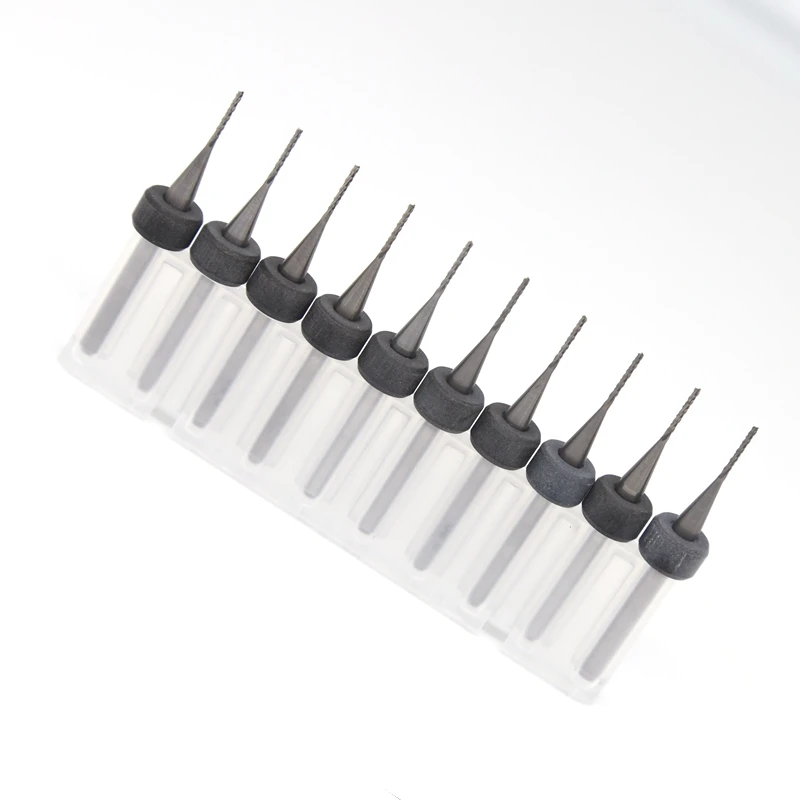 0.8 มิลลิเมตร 10 ชิ้นทังสเตนคาร์ไบด์ PCB end mill router CNC เครื่องมือไม้, PCB ชุดข้าวโพดตัด