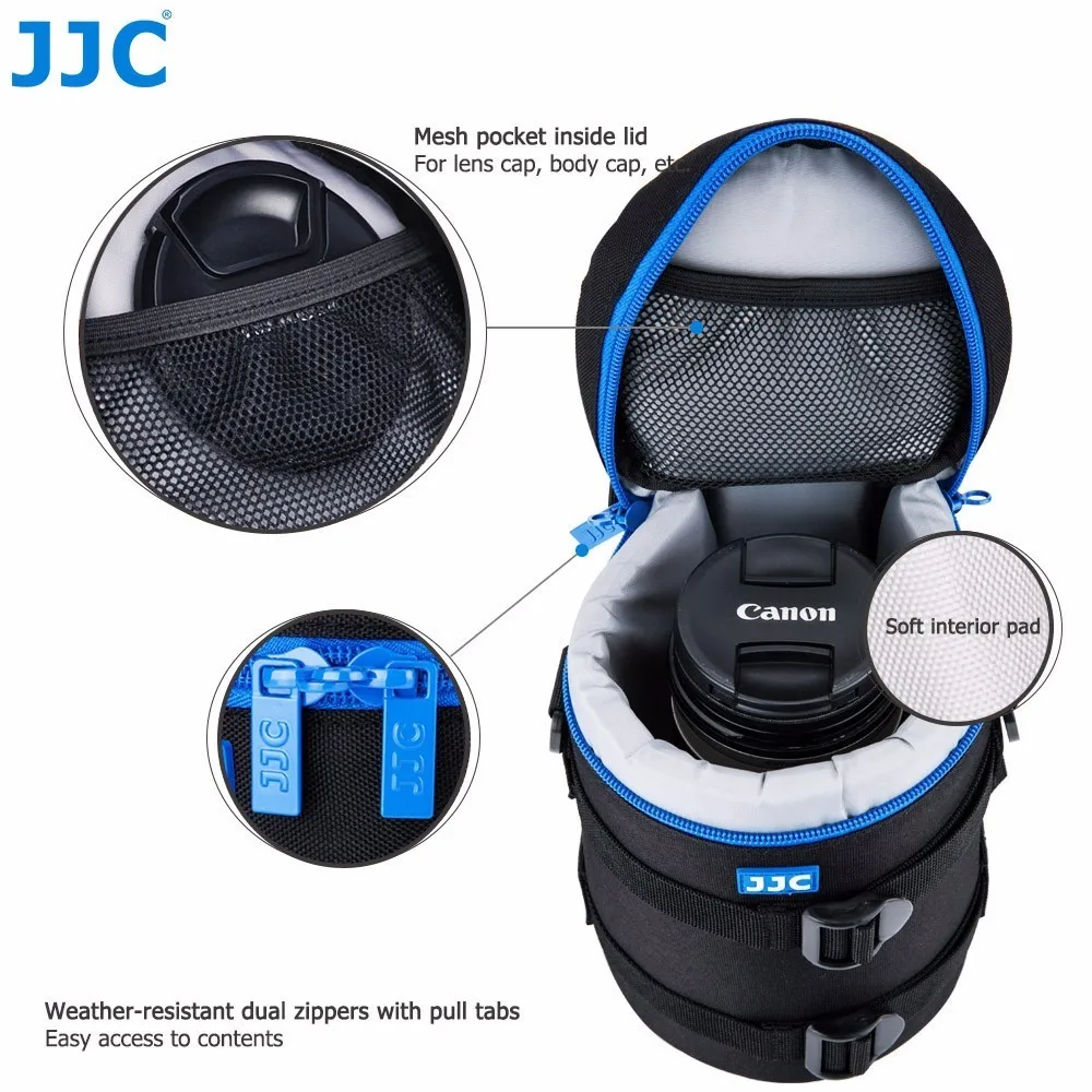 JJC Camera Lens Case Pouch Bag for DSLR Mirrorless Camera Lens Fit for Nikon Sony Olympus Panasonic Fuji Lens Protective Bag