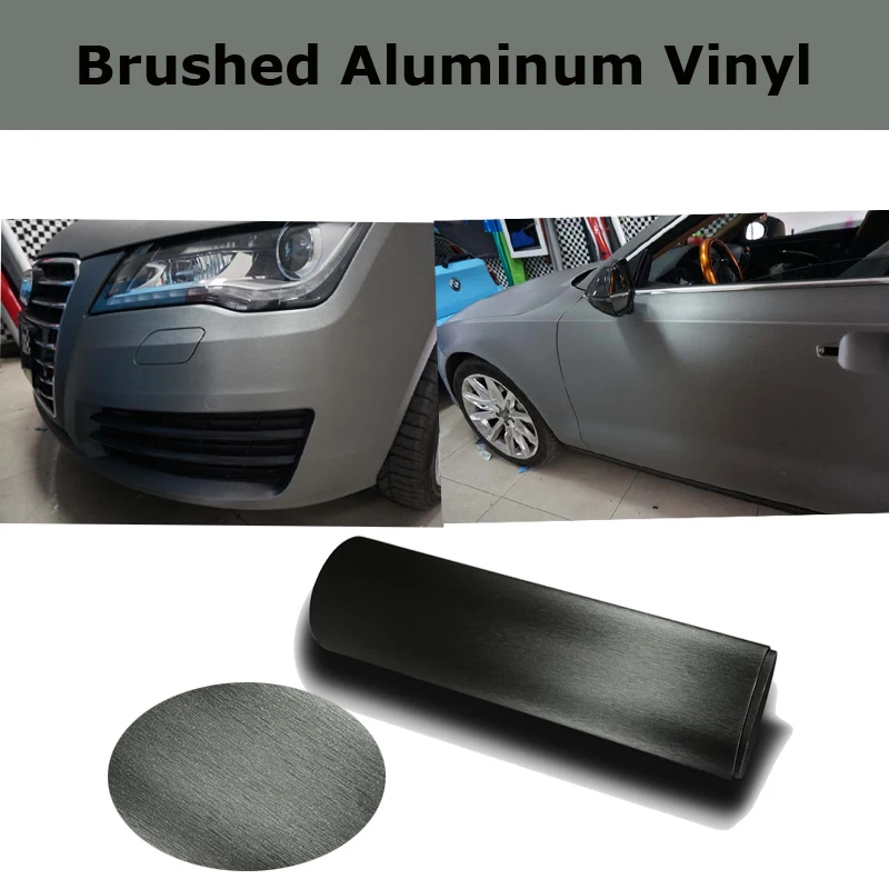 

Grey Brushed aluminum Vinyl wrap Car wrapping Metal brushed steel Car Wrap Film With Air Bubble Free 1.52*30M/Roll