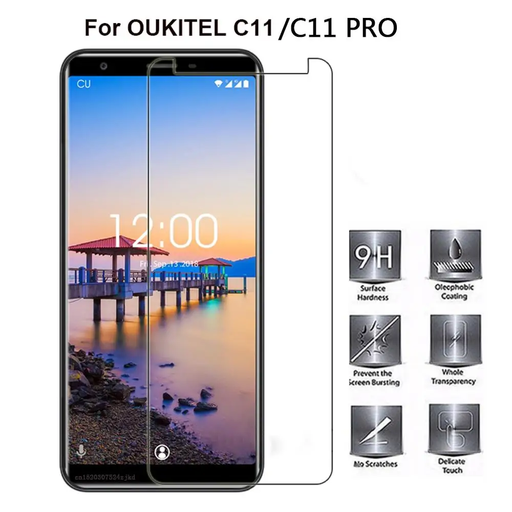 Smartphone 9H Tempered Glass for OUKITEL C11 PRO Protective Film Screen Protector cover phone for OUKITEL K8 K6 U7 MAX U7 Plus