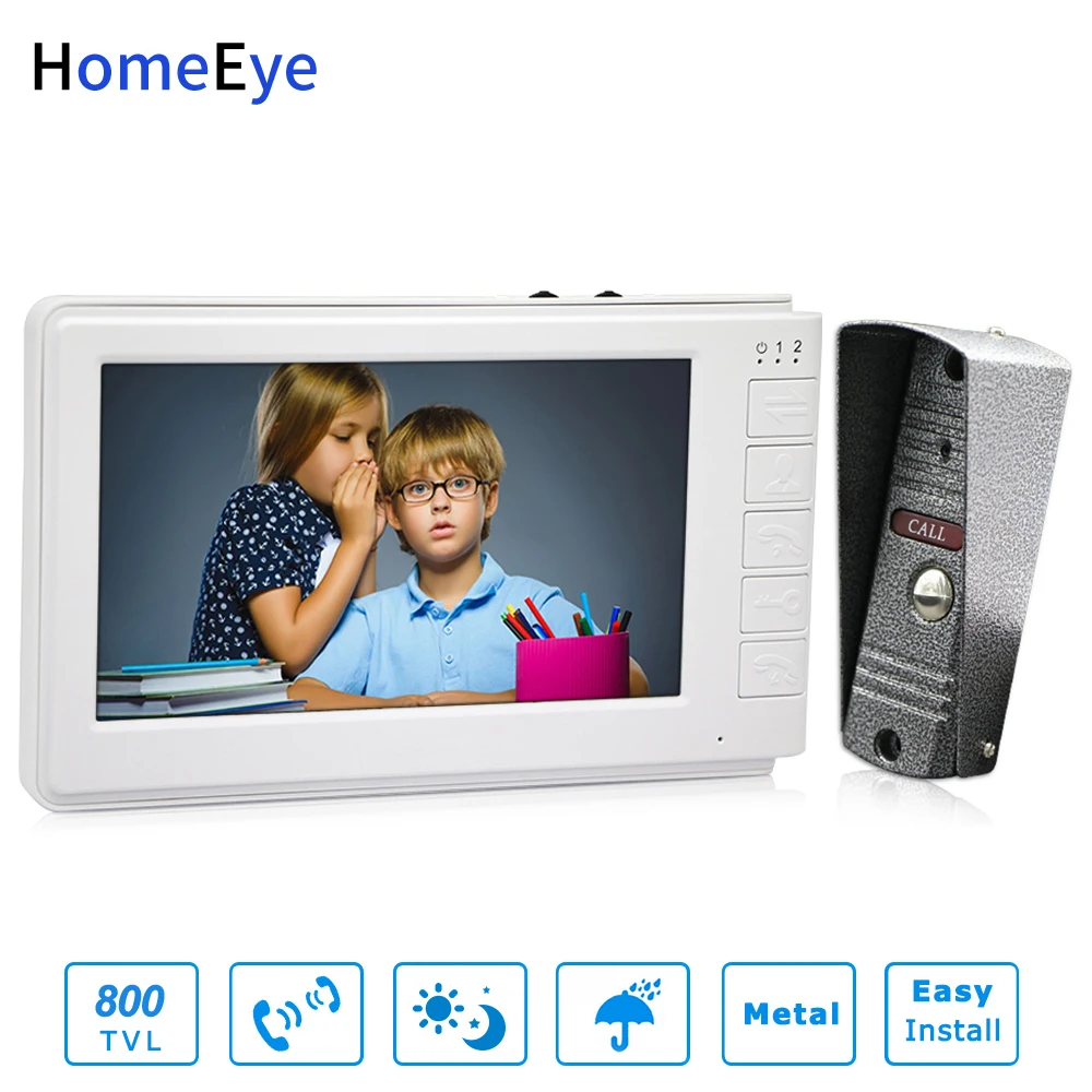 HomeEye 7inch Video Door Phone Video Intercom Doorbell 800TVL IP65 Rainproof OSD Menu Security Home Access System Cheap Price