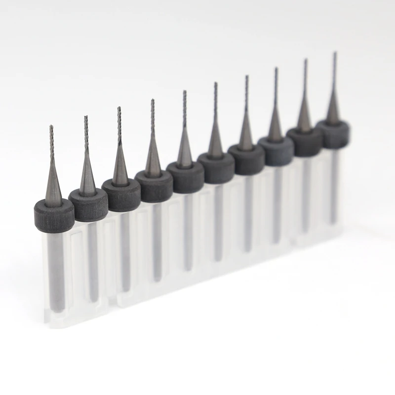 0.8 มิลลิเมตร 10 ชิ้นทังสเตนคาร์ไบด์ PCB end mill router CNC เครื่องมือไม้, PCB ชุดข้าวโพดตัด