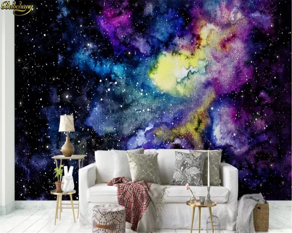 beibehang Custom 3d wallpaper Contrast color ktv tooling dynamic gorgeous universe starry black hole background wall paper