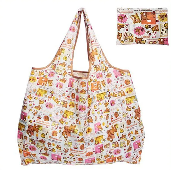 New Fashion Rilakkuma Girls Kids Big Fold Shopping Bags For Children