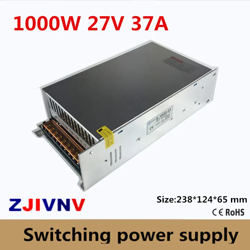 

Ce Cetified 27V 37A Switching Power Supply 1000W for cnc cctv led light S-1000-27 AC- DC 27VDC