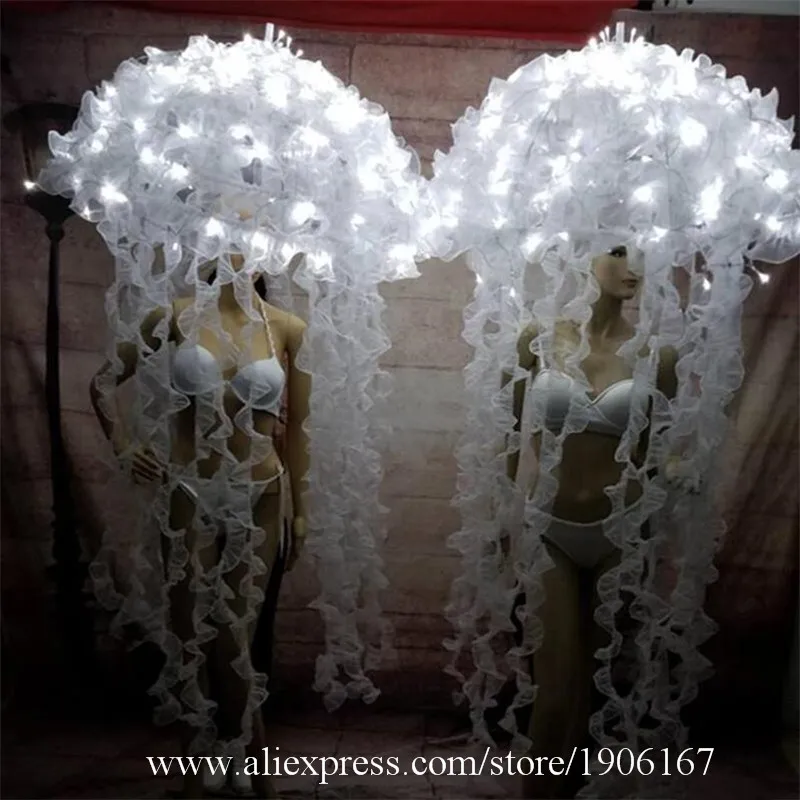 Led Luminous Nightclub Party Ballet Dress Stage Performance Light Up Dance Jellyfish Led Growing Christmas Halloween Led Props