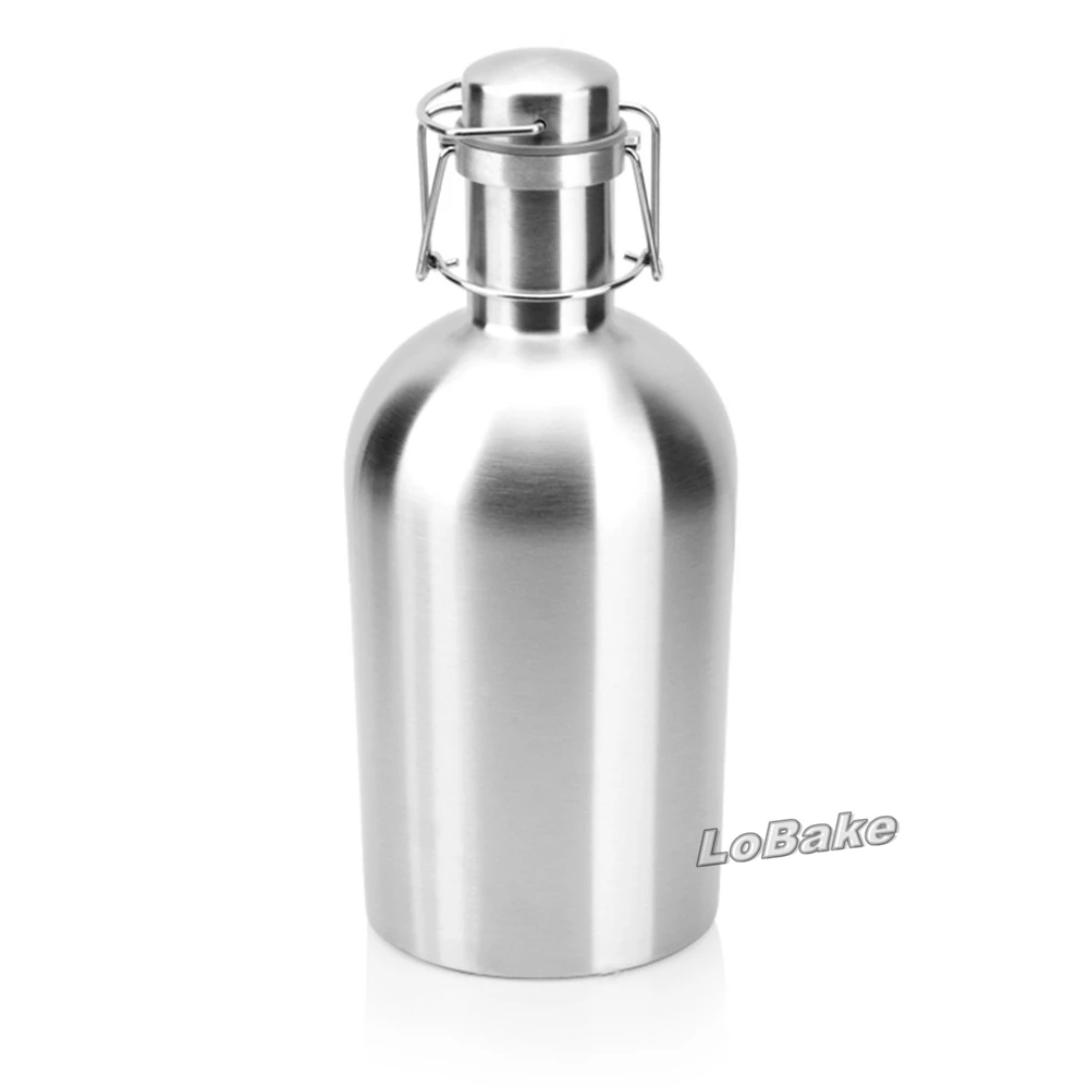 BIG SIZE 2L (64OZ) stainless steel classical style portable bottle flask whisky alcohol wine pot flagon for drinking